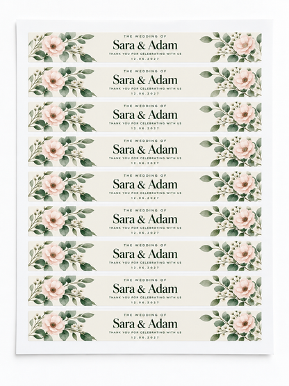 Custom Water Bottle Labels – 10 Labels per Sheet (Min. 6 Sheets)