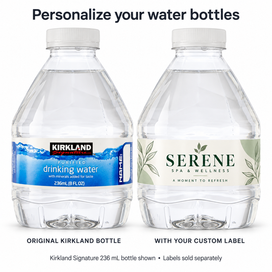 Custom Water Bottle Labels – 10 Labels per Sheet (Min. 6 Sheets)